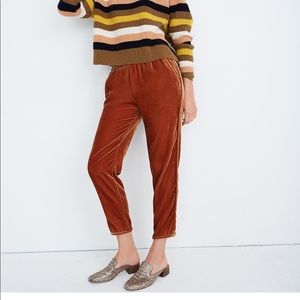 Nwot Madewell velvet track trouser pants